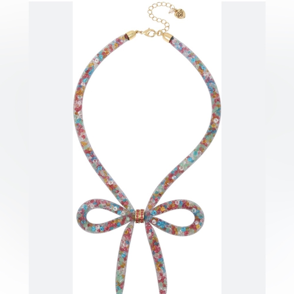 Betsy Johnson mesh crystal bow necklace - Picture 6 of 6